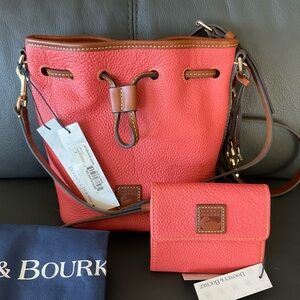 Dooney & Bourke Coral Leather Bucket Bag and Wallet Set